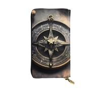 YYHWHJDE Magical Design - Cartera larga de piel de calidad con diseño de brújula nórdica, diseñada para niñas y mujeres a la moda, 19 x 10,5 cm, Black, Talla única
