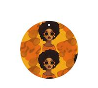 YYHWHJDE Melanin Afro Woman - Ambientadores de coche de forma redonda, paquete de seis tarjetas perfumadas para colgar en el armario, baño, decoración interior del coche