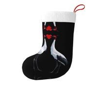 Yyhwhjde Mil grullas sosteniendo corazones rojos con imagen de Navidad calcetines decorativos para rellenar pequeños regalos como dulces y juguetes pequeños
