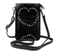 YYHWHJDE Monedero pequeño para teléfono celular de 7.6 x 4.9 pulgadas, diseño de estrellas dicen que te quiero, funda cruzada de cuero con solapa para mujer, perfecta para caminar, acampar, color