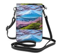 YYHWHJDE Monte Fuji In Early Spring Prints - Bolso cruzado pequeño de cuero para mujer, impermeable y duradero