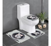 YYHWHJDE Mouse in The Hole - Juego de alfombrillas de baño de tres piezas, antideslizantes, de secado rápido