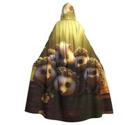 YYHWHJDE Muchos erizos estampados de Halloween para adultos, capa con capucha para hombres y mujeres, juego de rol
