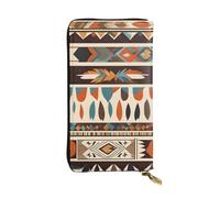 YYHWHJDE Native American Beliefs - Cartera larga de cuero de calidad con impresión de creencias nativas americanas, diseñada para niñas y mujeres, elegante, 19 x 10,5 cm, Black, Talla única