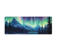 YYHWHJDE Northern Lights - Alfombrilla de mouse extra grande con patrón de pintura para computadora, oficina, teclado antideslizante para juegos, versión gruesa, 12 x 31.5 pulgadas