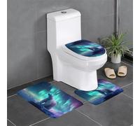 YYHWHJDE Northern Lights - Juego de 3 alfombrillas antideslizantes con diseño de oso polar para baño, antideslizantes, duraderas