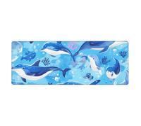 YYHWHJDE Ocean Dolphin Looking At You - Alfombrilla de mouse extra grande con diseño de delfín para computadora, oficina, teclado antideslizante para juegos, versión gruesa, 12 x 31.5 pulgadas