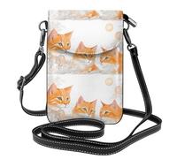 YYHWHJDE Orange Cats Prints - Bolso cruzado pequeño de cuero para mujer, impermeable y duradero