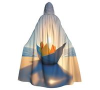 YYHWHJDE Origami Boat In The Sun Prints - Capa con capucha para adultos es un poncho con capucha súper grande, cómodo y duradero para Halloween