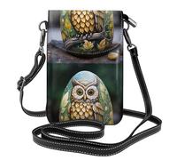 YYHWHJDE Owl On The Stone - Bolso cruzado pequeño de cuero para mujer, impermeable y duradero
