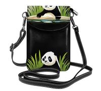 YYHWHJDE Panda On The Riverbank - Bolso cruzado pequeño de cuero para mujer, impermeable y duradero