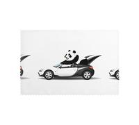 YYHWHJDE Panda on The Twisting Car - Juego de 6 manteles individuales a prueba de aceite, aislantes del calor y duraderos, 12 x 18 pulgadas