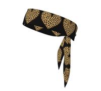 YYHWHJDE Pañuelo deportivo de doble cara con estampado de leopardo espinoso, estampado de corazón, secado rápido, absorbe la humedad, para mujeres, niñas y hombres