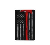 YYHWHJDE Paquete de seis tarjetas aromáticas rectangulares con diseño de bandera de línea roja con diseño de hacha de bombero: tarjetas perfumadas colgantes para armario, baño, decoración interior de