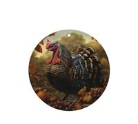 YYHWHJDE Paquete de seis tarjetas aromatizantes para coche, diseño de pavo cosecha, forma redonda, para colgar en el armario, baño, decoración interior del coche