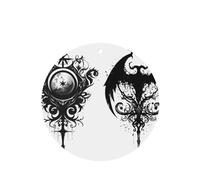 YYHWHJDE Paquete de seis tarjetas aromatizantes para coche, diseño de símbolos sobrenaturales, color negro, con forma redonda, para colgar en el armario, baño, decoración interior del coche