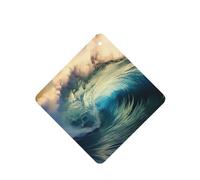 YYHWHJDE Paquete de seis tarjetas de ambientador cuadradas con estampado de olas oceánicas, para colgar en el armario, baño, decoración interior del coche