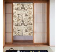 YYHWHJDE Paris - Cortina con patrón de postal vintage, 2 unidades, 86 x 142 cm, buena cortina, suave y no se arruga fácilmente, cortinas de tela, separadores de habitaciones