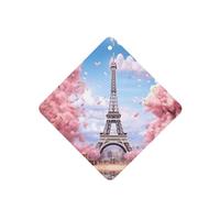 YYHWHJDE Paris Street Eiffel Tower - Ambientadores cuadrados para coche, diseño floral rosa, paquete de seis tarjetas perfumadas para colgar en el armario, baño, decoración interior del coche