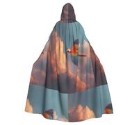 YYHWHJDE Parrot in the clouds Picture - Chaqueta larga con capucha para adultos de Halloween adecuada para hombres y mujeres
