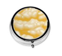 YYHWHJDE Pastillero redondo de 2 x 2 x 0.7 pulgadas, mini caja organizadora de pastillas de medicina de viaje para bolso, bolsillo, impresión de espuma de cerveza