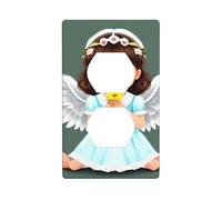 YYHWHJDE Placa de pared de doble enchufe con imagen de ángel pequeño, resistente a roturas y duradera, 4.5 x 2.75 pulgadas