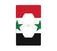 YYHWHJDE Placa de pared de doble enchufe con imagen de la bandera de la República Árabe Siria, resistente a los golpes y duradera, 4.5 x 2.75 pulgadas