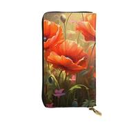 YYHWHJDE Poppy Flowers1 - Cartera larga de piel de calidad de impresión diseñada para niñas y mujeres a la moda, elegante, 19 x 10,5 cm, Black, Talla única