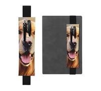 YYHWHJDE - Portalápices de cuero negro con diseño de perro golden retriever con banda elástica ajustable de 21 a 4,6 cm, adecuado para la mayoría de cuadernos