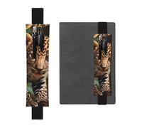 YYHWHJDE - Portalápices de piel negra con diseño de jaguar bebé, banda elástica ajustable de 8.3 a 1.8 pulgadas, adecuado para la mayoría de cuadernos