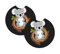 YYHWHJDE Posavasos de coche con estampado de Little Koala in The Tree Hole - Paquete de 2 posavasos duraderos e impermeables para protección y decoración del interior del automóvil