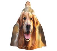YYHWHJDE Preciosa capa con capucha de perro Golden Retriever para Halloween, ropa para hombre y mujer, juego de rol