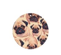 YYHWHJDE Puppys Pug - Ambientadores de coche de forma redonda, paquete de seis tarjetas perfumadas para colgar en el armario, baño, decoración interior del coche