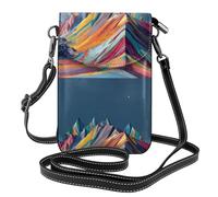 YYHWHJDE Rainbow Mountain Prints - Bolso cruzado pequeño de cuero para mujer, impermeable y duradero