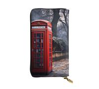 YYHWHJDE Red Phone Booth London Street Printing Cartera larga de cuero diseñada para niñas y mujeres a la moda, elegante y personalizada, 7.4 x 4.13 pulgadas, negro, talla única, Black, Talla única
