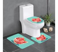 YYHWHJDE Refrescante juego de 3 piezas de alfombrillas de baño con diseño de sandía, antideslizantes, de secado rápido