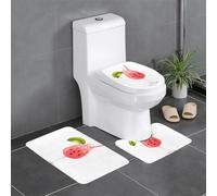YYHWHJDE Refrescante juego de tres piezas de alfombrillas de baño con imagen de sandía, antideslizantes, de secado rápido