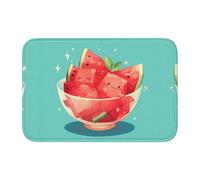 YYHWHJDE Refrescante tapete de baño de sandía con borde de bloqueo de terciopelo con borde de bloqueo, alfombra de dormitorio, salón, decoración del hogar
