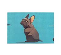 Yyhwhjde - Rompecabezas de 1000 piezas con imagen de bulldog francés enojado, rompecabezas de madera intelectual, rompecabezas divertidos para aliviar el estrés