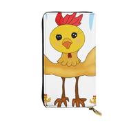 YYHWHJDE Rooster in The Square - Cartera larga de piel de calidad diseñada para niñas y mujeres a la moda, elegante, 19 x 10,5 cm, Black, Talla única
