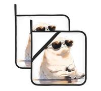 YYHWHJDE Seals basking in The Sun Prints - Juego de 2 soportes cuadrados aislados para ollas de 8 x 8 pulgadas, antiquemaduras y aislamiento térmico, impermeables