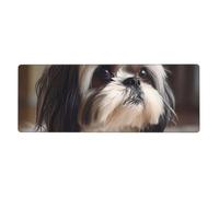 YYHWHJDE Shih Tzu - Alfombrilla de mouse extragrande con imagen de perro, para computadora, oficina, teclado antideslizante para juegos, versión gruesa, 30,5 x 80 cm