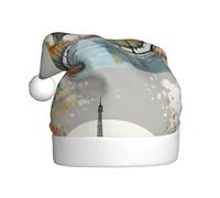 YYHWHJDE Sombrero de Navidad con diseño de árbol de la ciudad de París, Torre Eiffel, para adultos, por lo que es un regalo divertido y duradero para hombres y mujeres