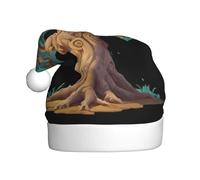 YYHWHJDE Sombrero de Navidad con estampado de árbol antiguo de ensueño para adultos, suave, ligero, para fiestas de vacaciones
