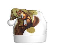 YYHWHJDE Sombrero de Navidad con estampado de ardilla que come nueces, para adultos, para hombres y mujeres, diadema para ocasiones festivas