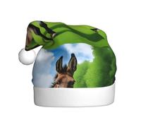 YYHWHJDE Sombrero de Navidad con estampado de burro en prado verde para adultos, por lo que es un regalo divertido y duradero para hombres y mujeres