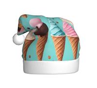 YYHWHJDE Sombrero de Navidad con estampado de conos de helado para adultos para hombres y mujeres, diadema para ocasiones festivas