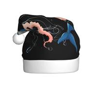 YYHWHJDE Sombrero de Navidad con estampado de encuentro de delfines y medusas para adultos, por lo que es un regalo divertido y duradero para hombres y mujeres