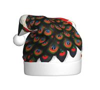 YYHWHJDE Sombrero de Navidad con estampado de flores rojas de pavo real para adultos, por lo que es un regalo divertido y duradero para hombres y mujeres