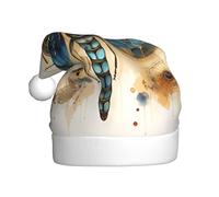 YYHWHJDE Sombrero de Navidad con estampado de libélula dorada sobre fondo amarillo para adultos, por lo que es un regalo divertido y duradero para hombres y mujeres